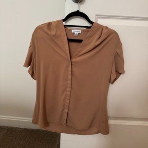 Short Sleeve Tan Blouse
